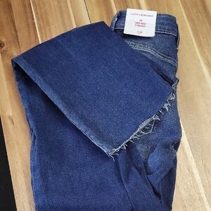 Lucky Brand Women's High Rise Straight Dark Blue Jeans - Long